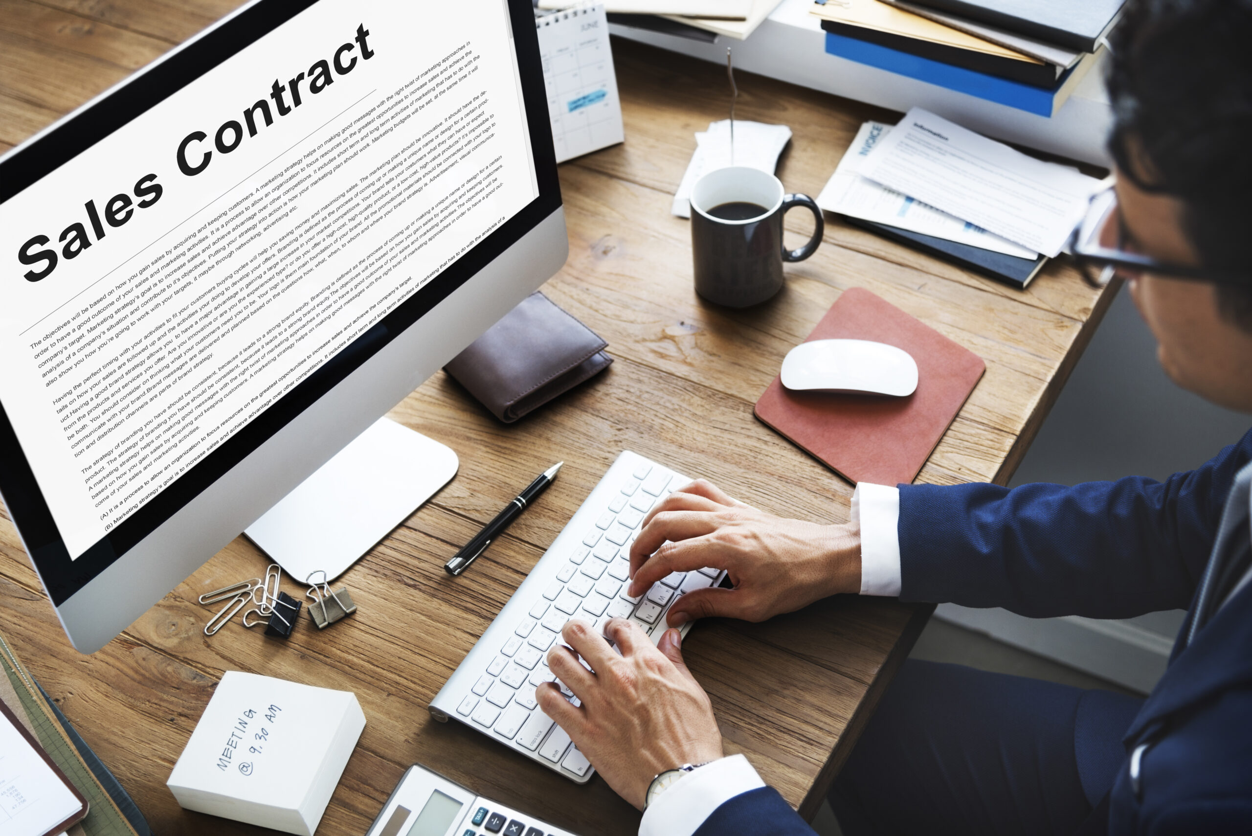Sales Contract Forms Documents Legal Concept