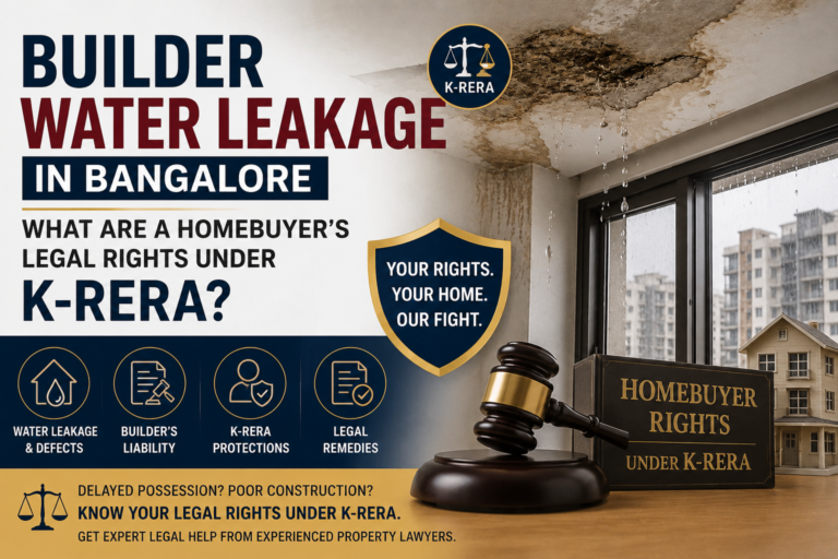 Legal rights under K-RERA for Bangalore homebuyers with water leakage issues.