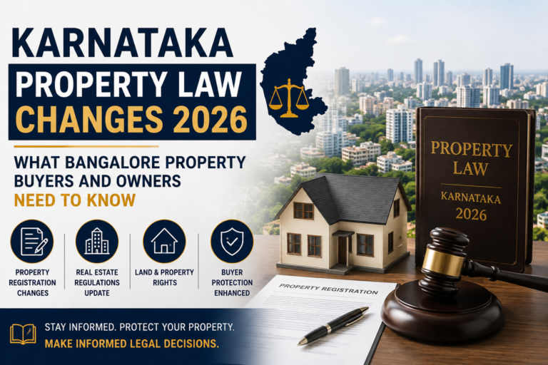 Karnataka property law changes 2026 with Bangalore property insights.